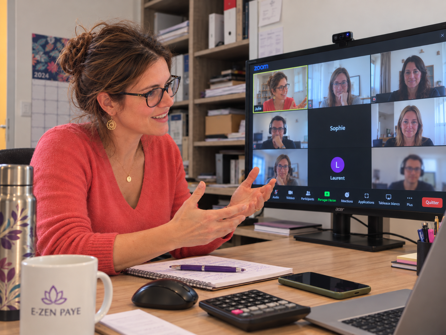 Illustration d’une formation E-ZEN PAYE en visioconférence